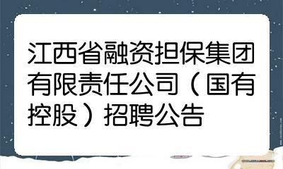 江西省融資擔(dān)保集團(tuán)有限責(zé)任公司國有控股招聘公告